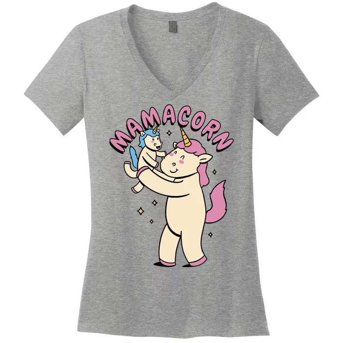 Mamacorn Unicorn Gift Women's V-Neck T-Shirt