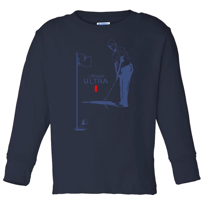 Michelob Ultra Golfing Dad  Beer Fatherhood Toddler Long Sleeve Shirt