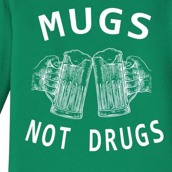 Mugs Not Drugs Baby Long Sleeve Bodysuit