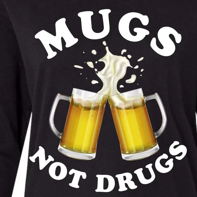 Mugs Not Drugs Funny St. Patrick's Day Beer Womens Cotton Relaxed Long Sleeve T-Shirt