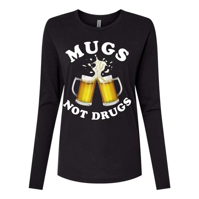 Mugs Not Drugs Funny St. Patrick's Day Beer Womens Cotton Relaxed Long Sleeve T-Shirt