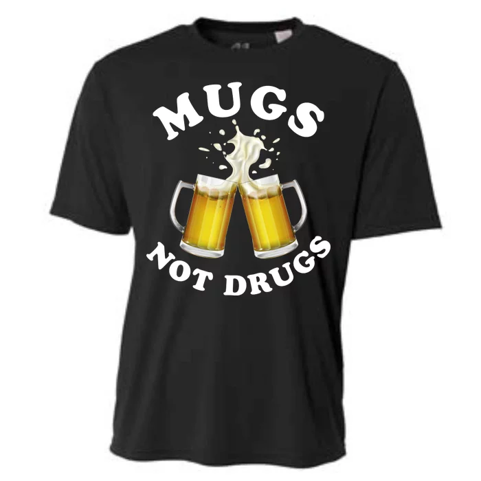 Mugs Not Drugs Funny St. Patrick's Day Beer Cooling Performance Crew T-Shirt