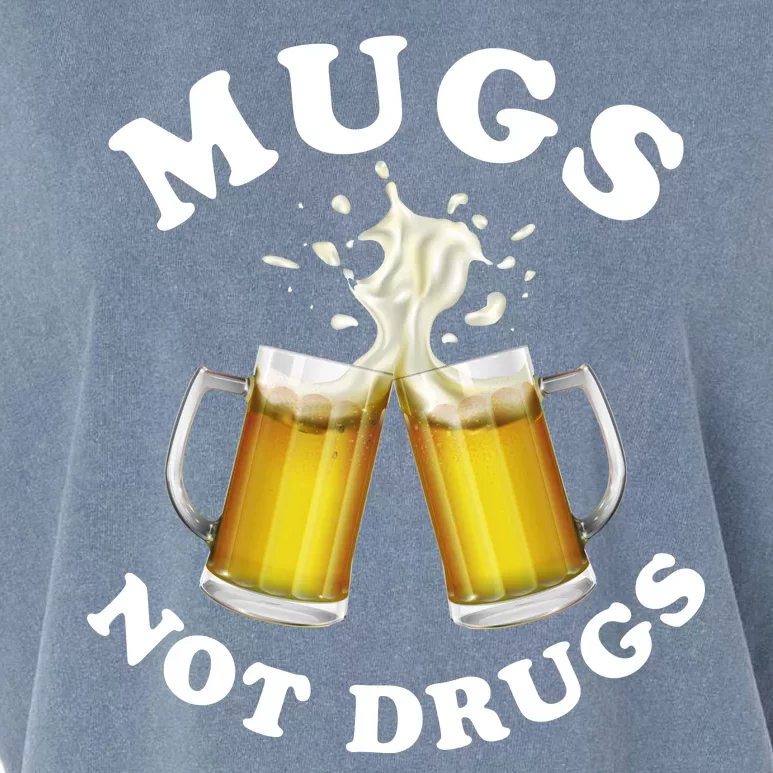 Mugs Not Drugs Funny St. Patrick's Day Beer Garment-Dyed Women's Muscle Tee