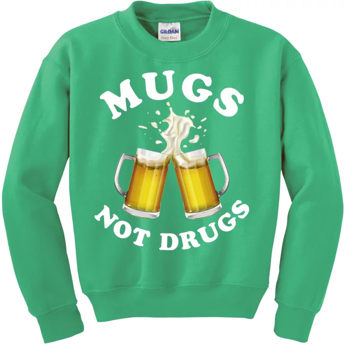 Mugs Not Drugs Funny St. Patrick's Day Beer Kids Sweatshirt