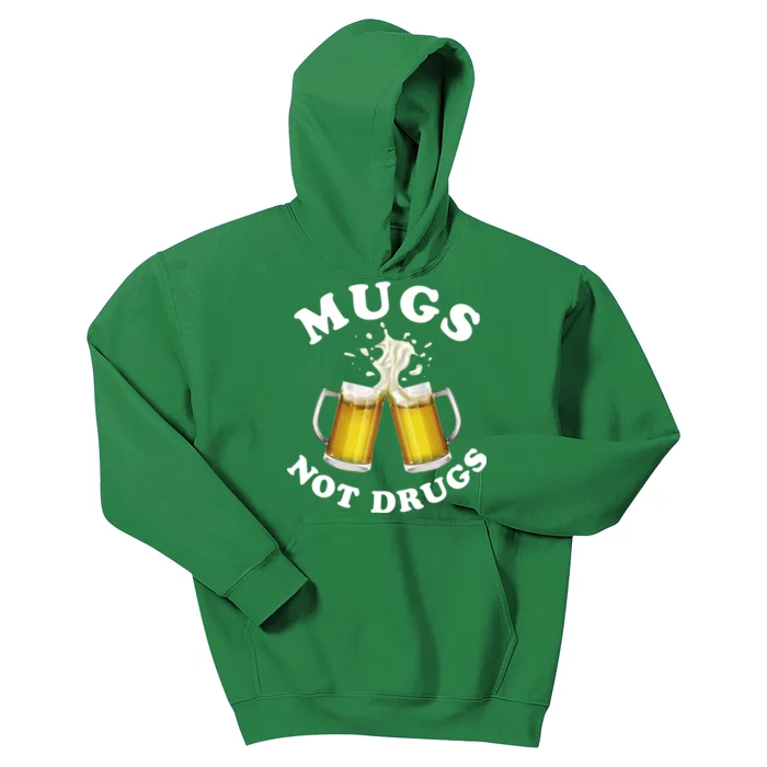 Mugs Not Drugs Funny St. Patrick's Day Beer Kids Hoodie