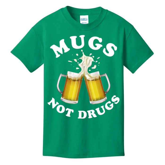 Mugs Not Drugs Funny St. Patrick's Day Beer Kids T-Shirt