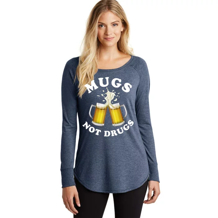 Mugs Not Drugs Funny St. Patrick's Day Beer Women's Perfect Tri Tunic Long Sleeve Shirt