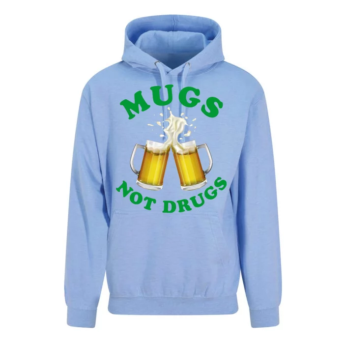 Mugs Not Drugs Funny St. Patrick's Day Beer Unisex Surf Hoodie