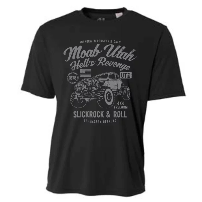 Moab Utah Hells Revenge 4x4 Vintage Distressed Style Design Cooling Performance Crew T-Shirt