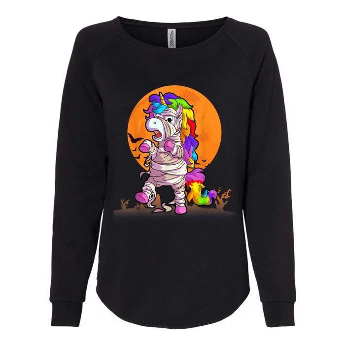 Mummy Unicorn Halloween Girls Unicorn Halloween Womens California Wash Sweatshirt