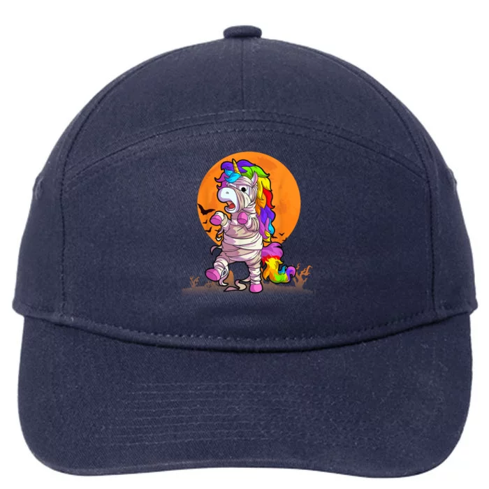 Mummy Unicorn Halloween Girls Unicorn Halloween 7-Panel Snapback Hat