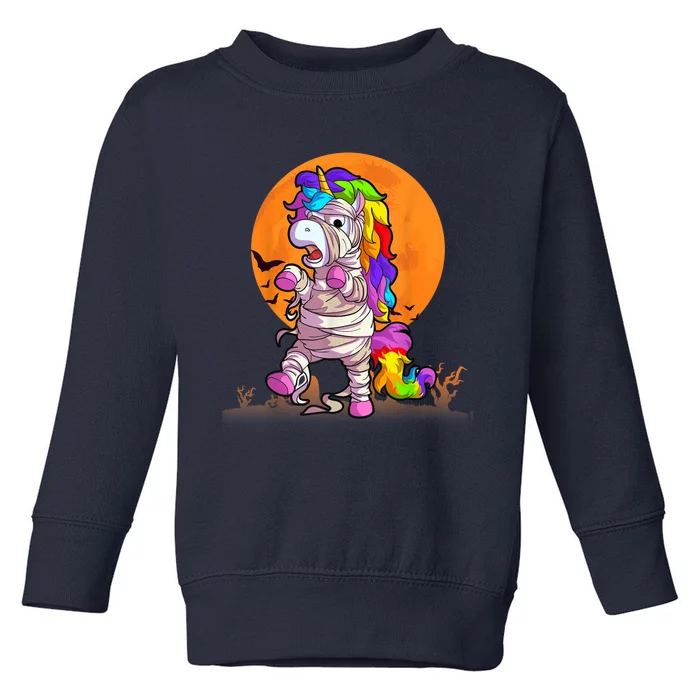 Mummy Unicorn Halloween Girls Unicorn Halloween Toddler Sweatshirt