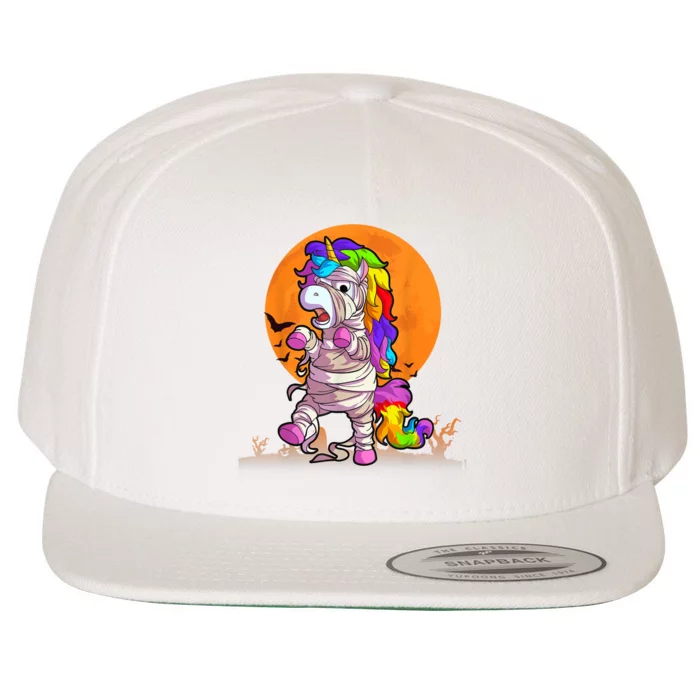 Mummy Unicorn Halloween Girls Unicorn Halloween Wool Snapback Cap