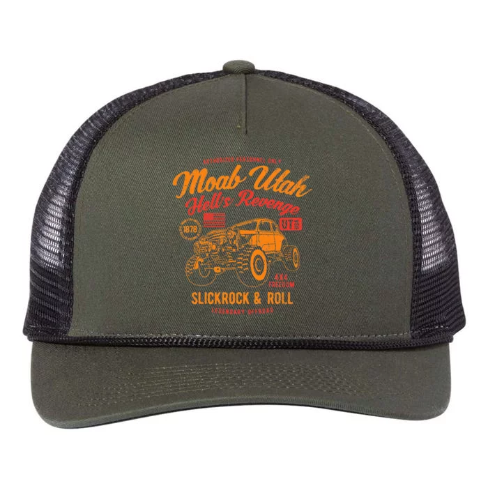 Moab Utah Hells Revenge 4x4 Vintage Retro Rope Trucker Hat Cap