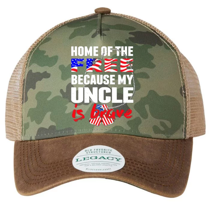 My Uncle Is Brave Home Of The Free - Proud Army Niece Nephew Legacy Tie Dye Trucker Hat