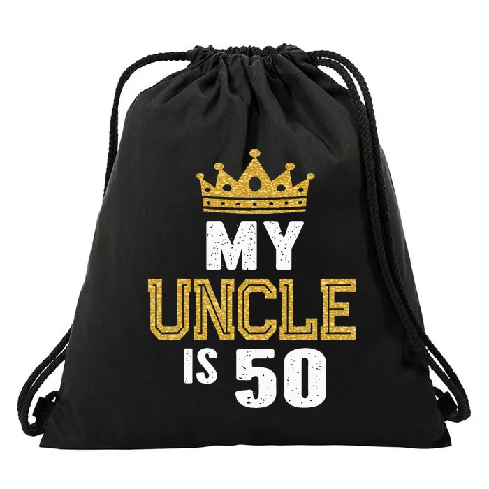 My Uncle is 50 Years Old Uncle's 50th Birthday Idea For Him Drawstring Bag