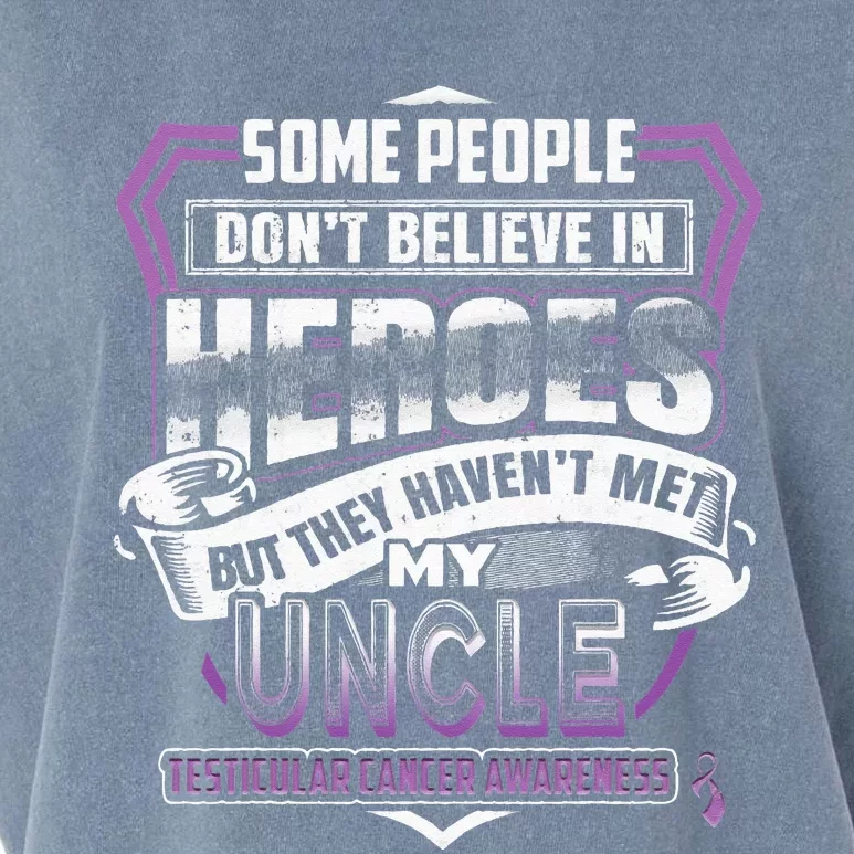 My Uncle Is My Hero Testicular Cancer Awareness Garment-Dyed Women's Muscle Tee