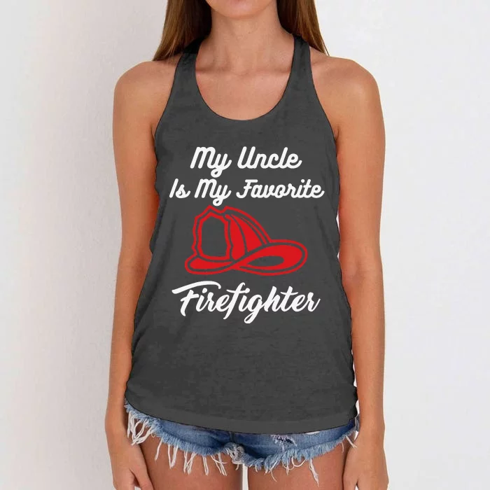 My Uncle Is My Favorite Firefighter Women's Knotted Racerback Tank