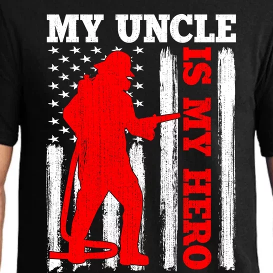 My Uncle Is My Hero Usa Flag Firefighter Fire Uncle Gift Pajama Set