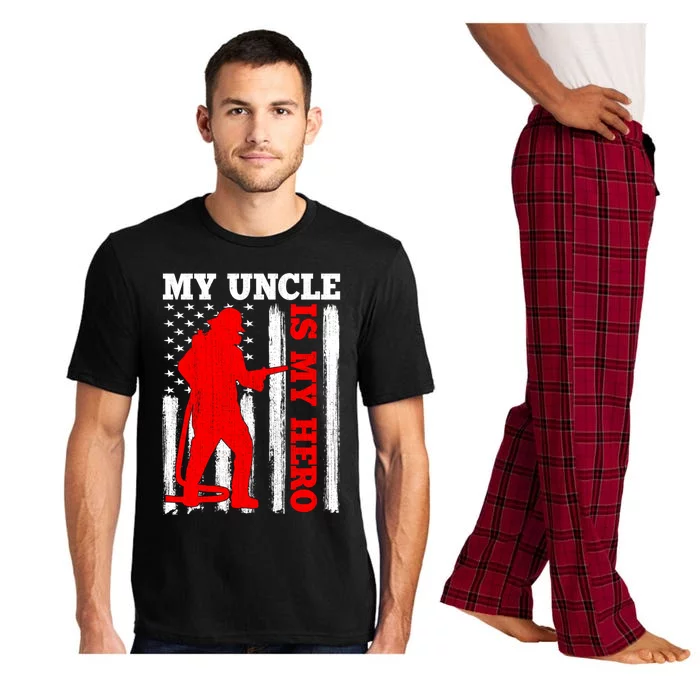 My Uncle Is My Hero Usa Flag Firefighter Fire Uncle Gift Pajama Set