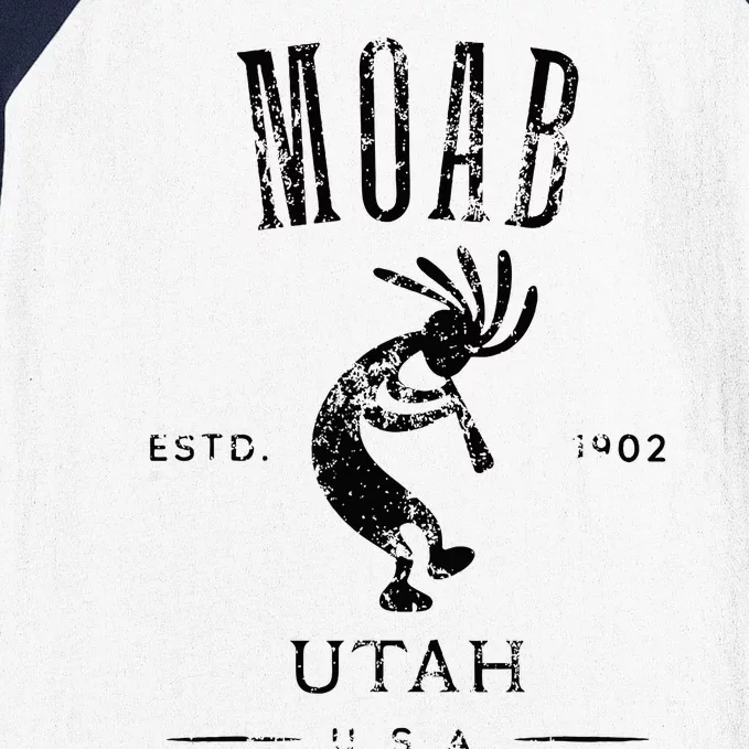 Moab Utah Kokopelli Souvenir Distressed Design Baseball Sleeve Shirt