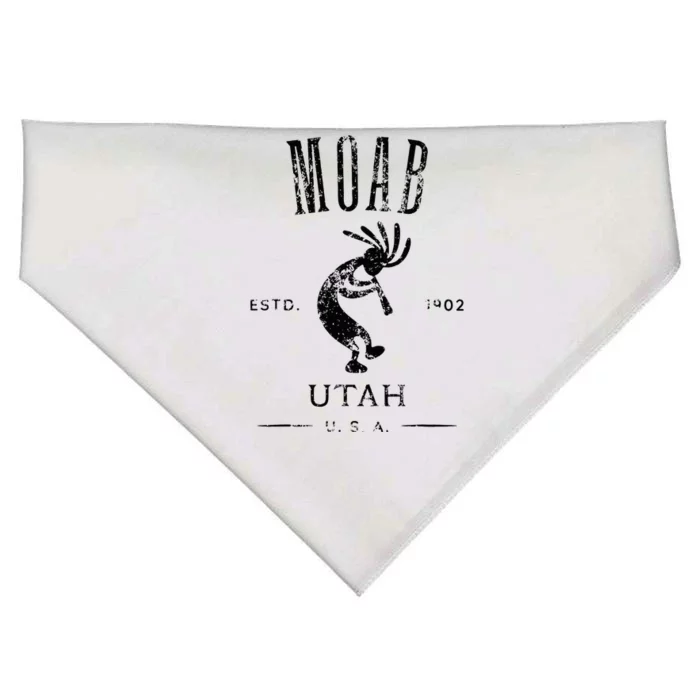 Moab Utah Kokopelli Souvenir Distressed Design USA-Made Doggie Bandana