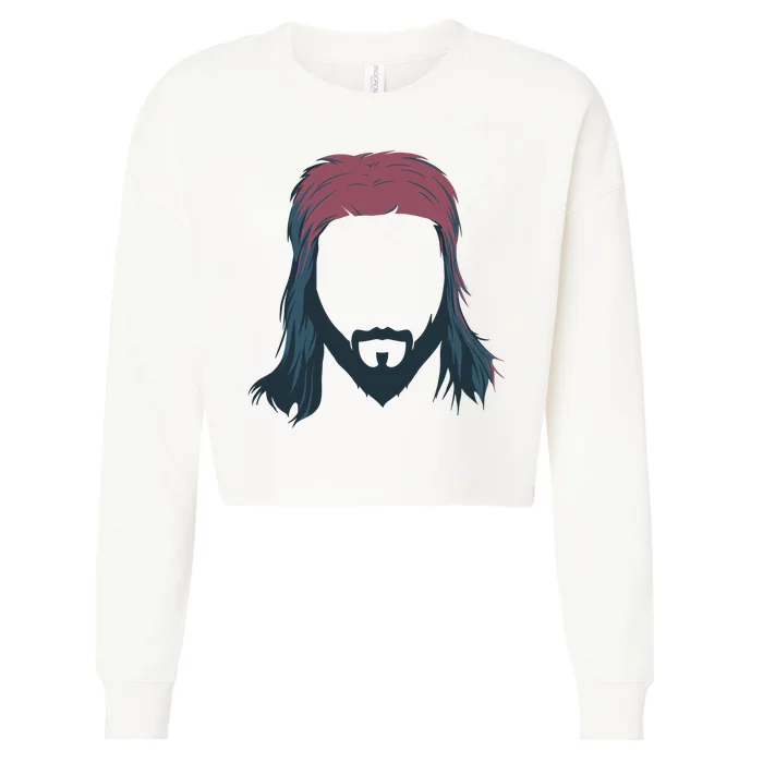 Mullet Haircut Cropped Pullover Crew