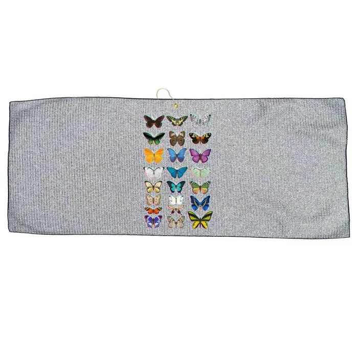 Multi Butterflies Botanical Species Large Microfiber Waffle Golf Towel