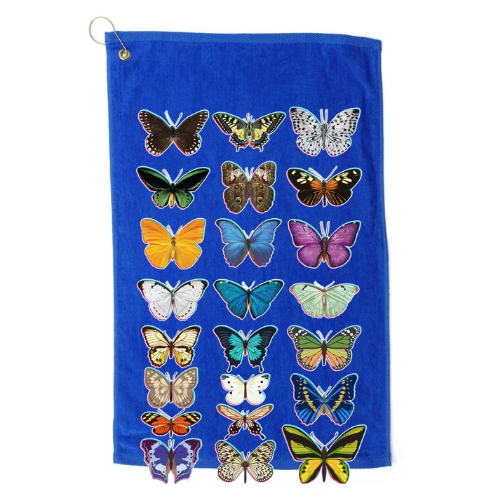 Multi Butterflies Botanical Species Platinum Collection Golf Towel