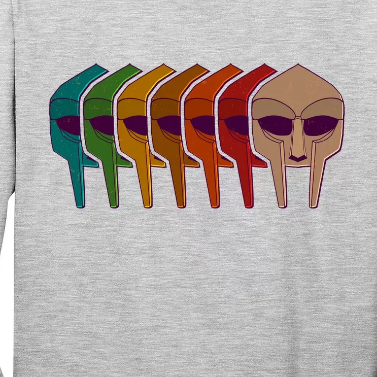 Multi Color MF DOOM Masks Tall Long Sleeve T-Shirt