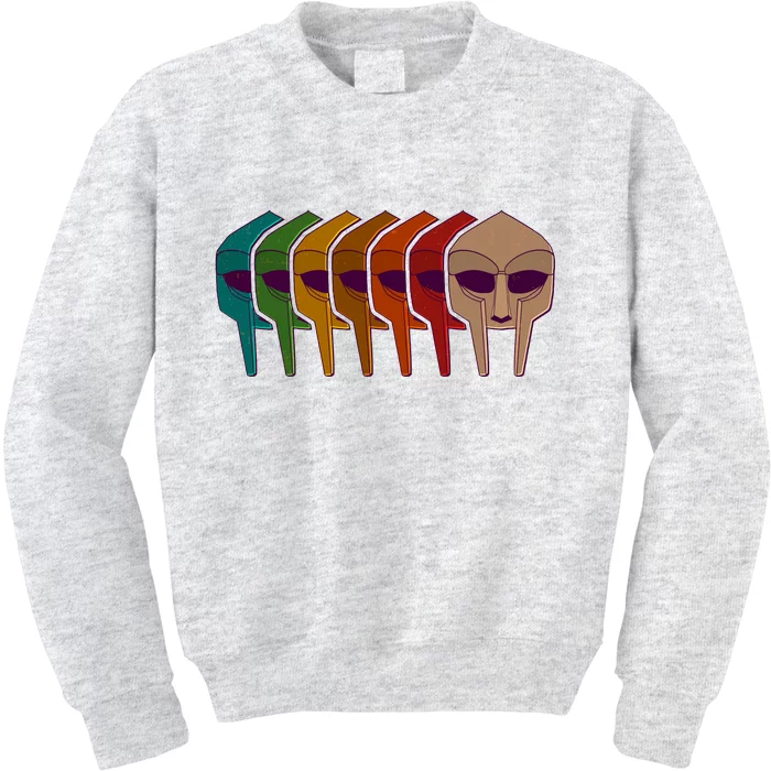 Multi Color MF DOOM Masks Kids Sweatshirt