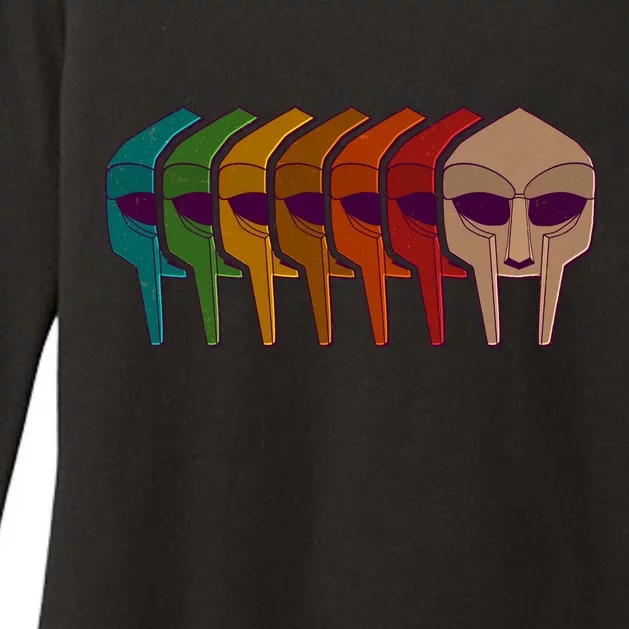 Multi Color MF DOOM Masks Womens CVC Long Sleeve Shirt