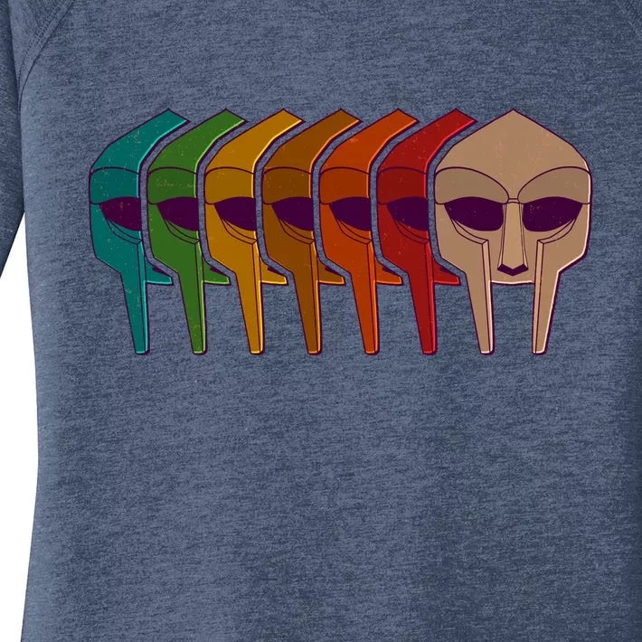 Multi Color MF DOOM Masks Women's Perfect Tri Tunic Long Sleeve Shirt