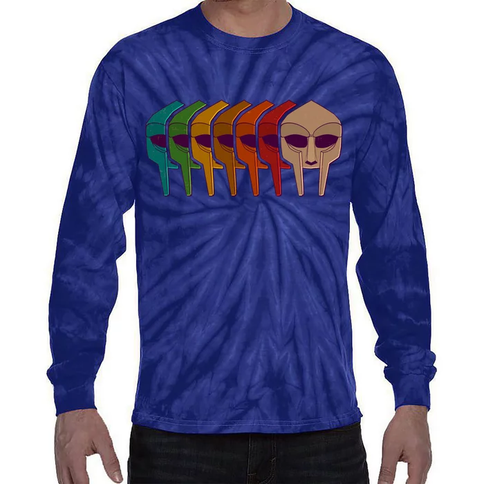 Multi Color MF DOOM Masks Tie-Dye Long Sleeve Shirt