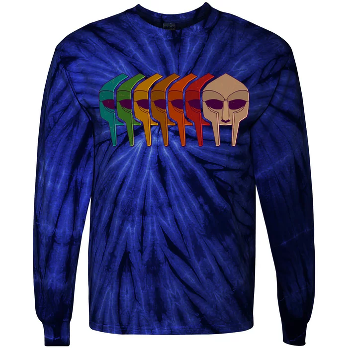 Multi Color MF DOOM Masks Tie-Dye Long Sleeve Shirt