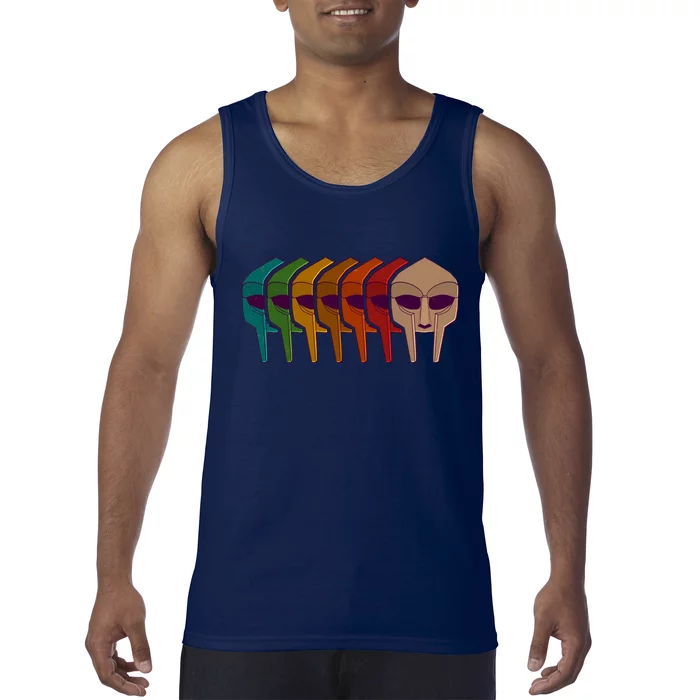 Multi Color MF DOOM Masks Tank Top