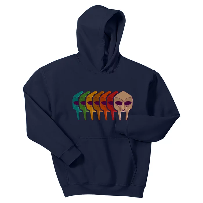 Multi Color MF DOOM Masks Kids Hoodie