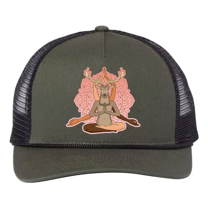 Multi-Ethnic Unity Yoga Deer Retro Rope Trucker Hat Cap