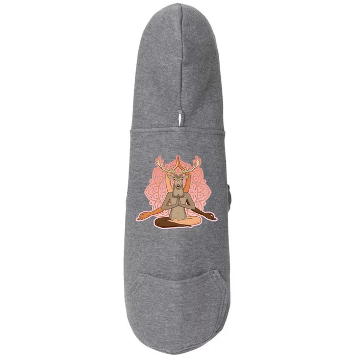 Multi-Ethnic Unity Yoga Deer Doggie 3-End Fleece Hoodie