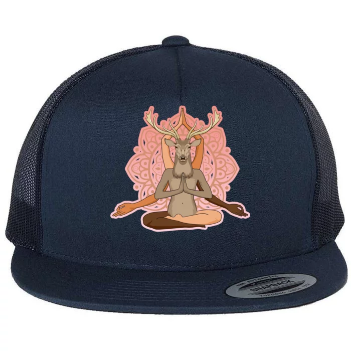 Multi-Ethnic Unity Yoga Deer Flat Bill Trucker Hat