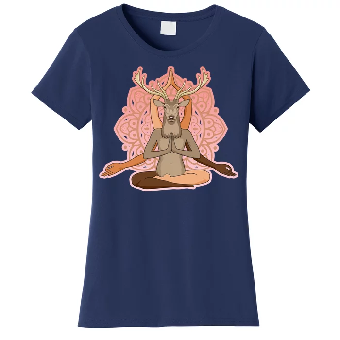 Multi-Ethnic Unity Yoga Deer Women's T-Shirt