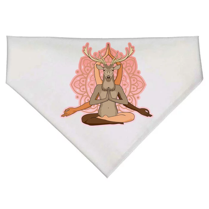 Multi-Ethnic Unity Yoga Deer USA-Made Doggie Bandana