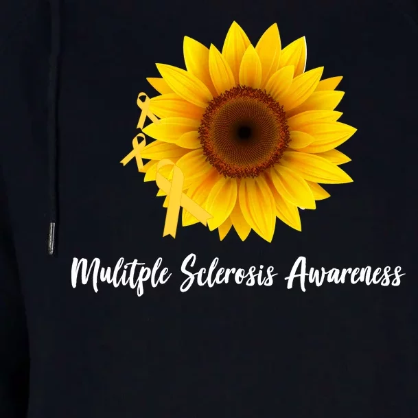 Multiple Sclerosis Awareness Sunflower Womens Funnel Neck Pullover Hood