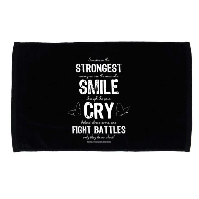 Multiple Sclerosis MS Awareness Fight Battles Quote Microfiber Hand Towel