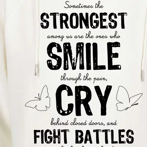 Multiple Sclerosis MS Awareness Fight Battles Quote Womens Funnel Neck Pullover Hood