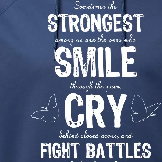 Multiple Sclerosis MS Awareness Fight Battles Quote Performance Fleece Hoodie