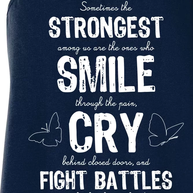 Multiple Sclerosis MS Awareness Fight Battles Quote Women's Racerback Tank