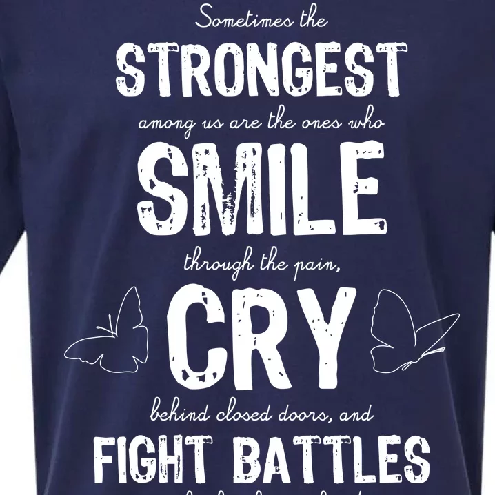 Multiple Sclerosis MS Awareness Fight Battles Quote Sueded Cloud Jersey T-Shirt