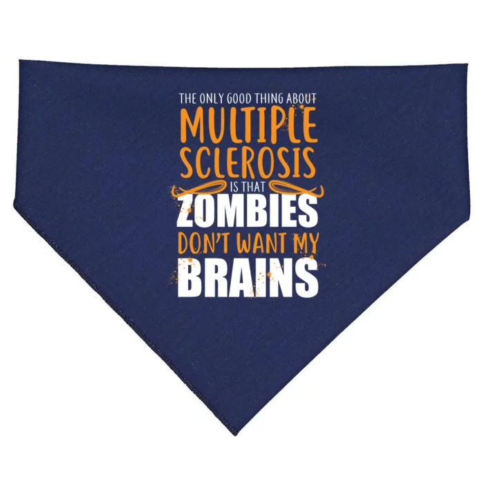 Multiple Sclerosis Zombie Don't Want My Brains USA-Made Doggie Bandana