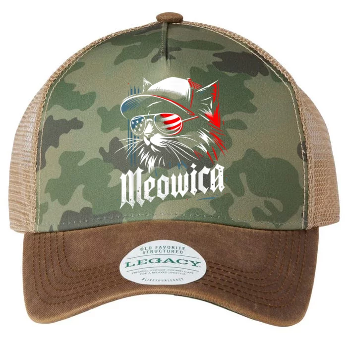 Meowica Usa Merica Cat 4th Of July Funny Patriotic Legacy Tie Dye Trucker Hat